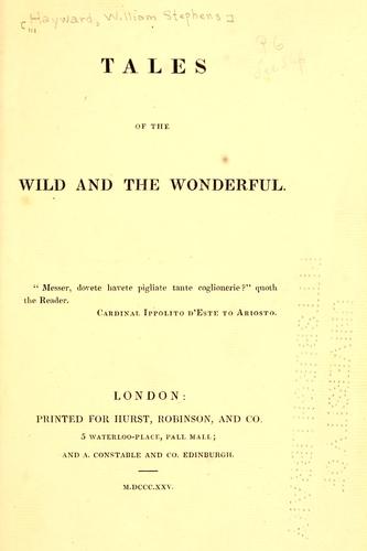 Cover of Tales of the wild and the wonderful ..