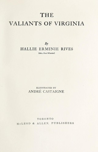 Cover of The valiants of Virginia