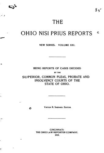 Cover of The Ohio Nisi Prius Reports