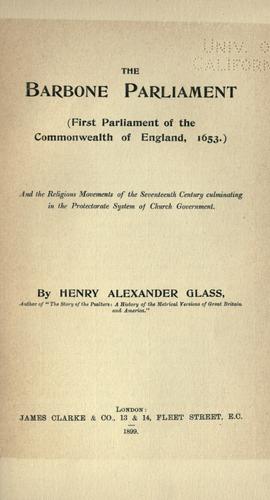 Cover of The Barbone Parliament