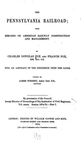 Cover of The Pennsylvania railroad