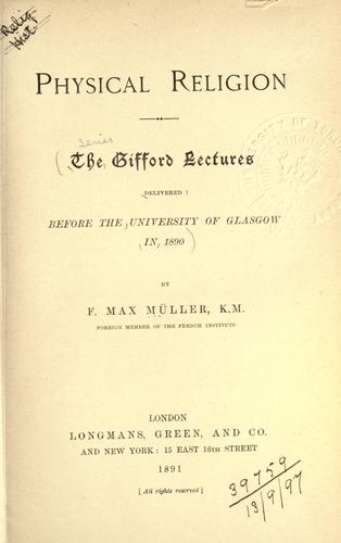 Cover of Physical religion
