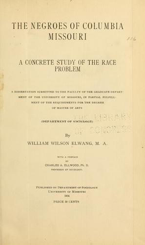 Cover of The Negroes of Columbia, Missouri