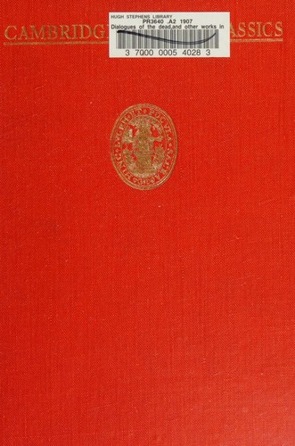 Cover of Dialogues of the dead and other works in prose and verse