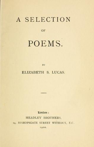 Cover of A selection of poems