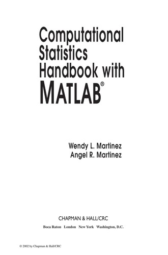 Cover of Computational statistics handbook with MATLAB