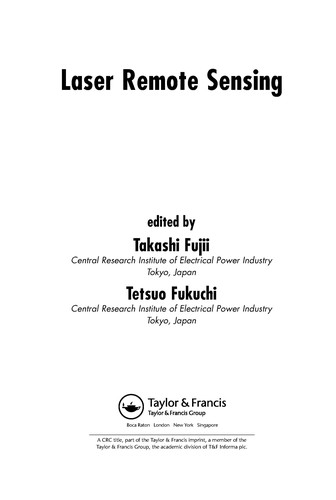 Cover of Laser remote sensing