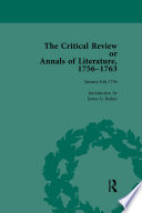 Cover of The Critical Review or Annals of Literature, 1756-1763 Vol 1
