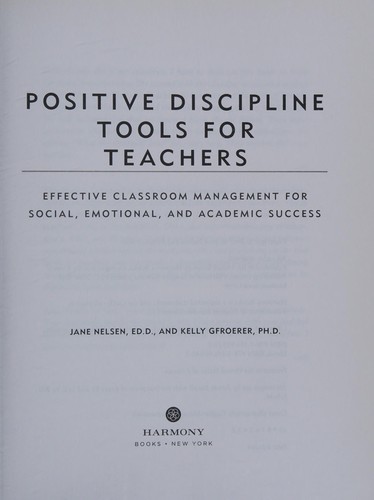Cover of Positive discipline tools for teachers