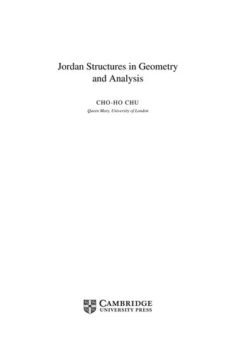Cover of Jordan Structures in Geometry and Analysis