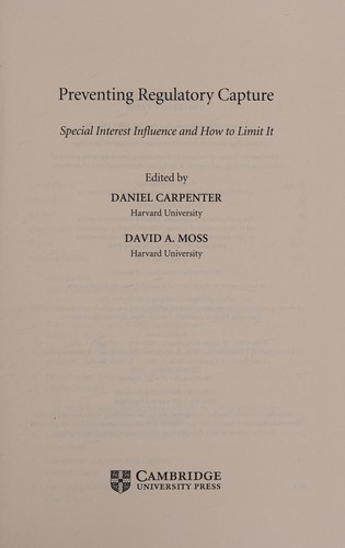 Cover of Preventing Regulatory Capture