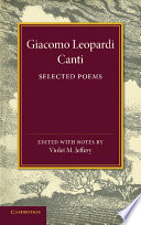 Cover of Giacomo Leopardi: Canti