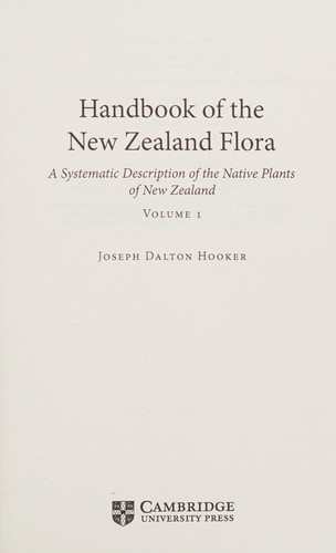 Cover of Handbook of the New Zealand Flora