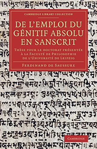 Cover of De l'Emploi du Génitif Absolu en Sanscrit