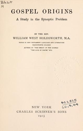 Cover of Gospel origins