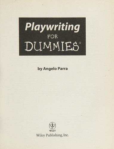 Cover of Playwriting for dummies
