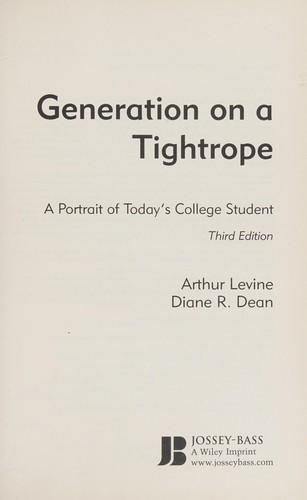 Cover of Generation on a tightrope