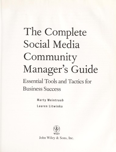 Cover of The complete social media community manager's guide
