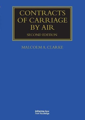 Cover of Contracts of carriage by air