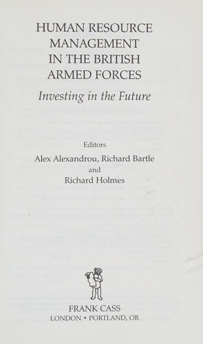 Cover of Human resource management in the British armed forces