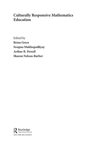 Cover of Culturally responsive mathematics education