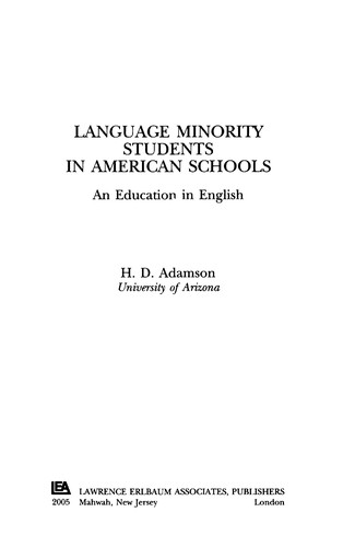 Cover of Language minority students in American schools