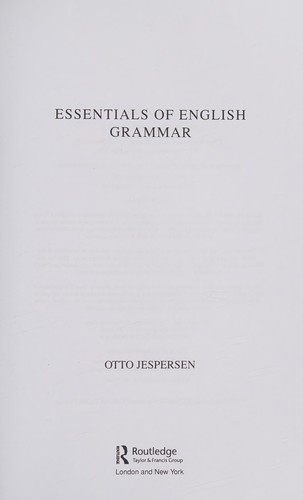 Cover of Essentials of English Grammar