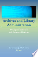 Cover of Archives and Library Administration