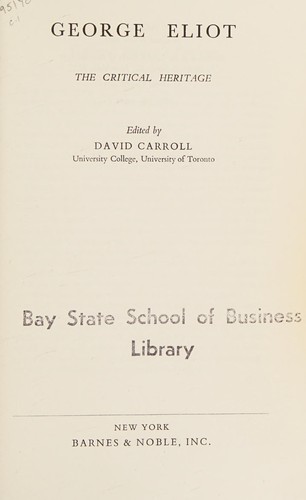 Cover of George Eliot