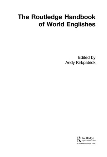 Cover of The Routledge handbook of world Englishes