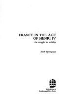 Cover of France in the age of Henri IV
