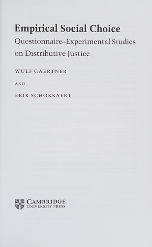 Cover of Empirical social choice