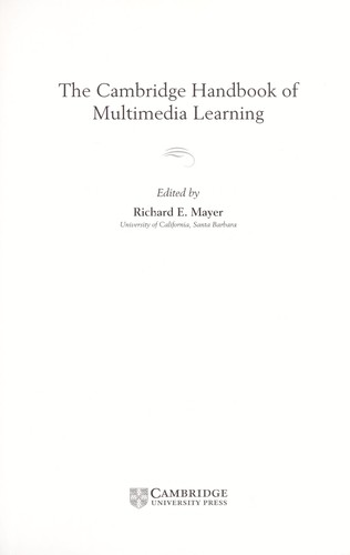 Cover of The Cambridge handbook of multimedia learning