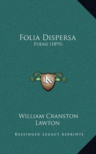 Cover of Folia Dispersa: Poems (1895)