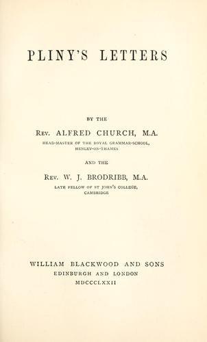 Cover of Pliny's letters