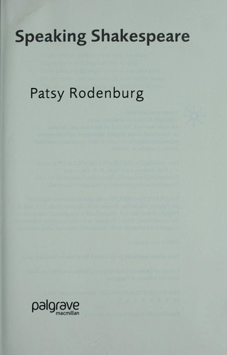 Cover of Speaking Shakespeare