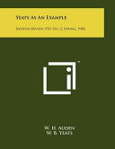 Cover of Yeats As an Example