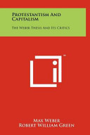 Cover of Protestantism and Capitalism