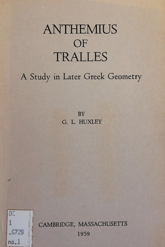 Cover of Anthemius of Tralles