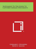 Cover of Supplement to the Guide to Captured German Documents