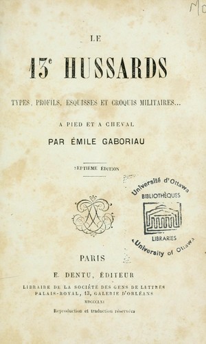 Cover of Le 13e hussards