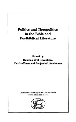 Cover of Politics and theopolitics in the Bible and postbiblical literature