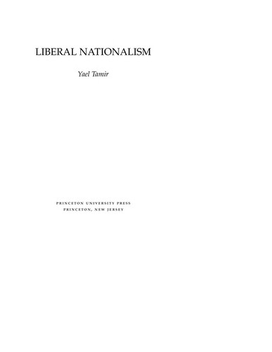 Cover of Liberal nationalism