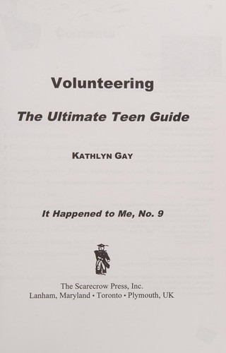 Cover of Volunteering