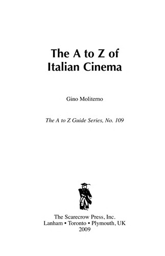 Cover of The A to Z of Italian Cinema