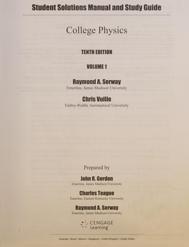 Cover of Serway/Vuille's College Physics