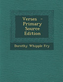 Cover of Verses - Primary Source Edition