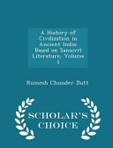Cover of A History of Civilization in Ancient India