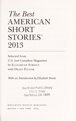 Cover of The Best American Short Stories 2013