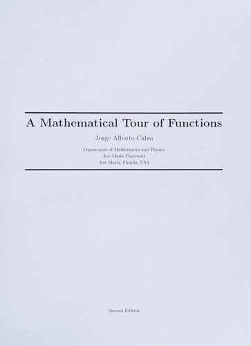 Cover of Mathematical Tour of Functions